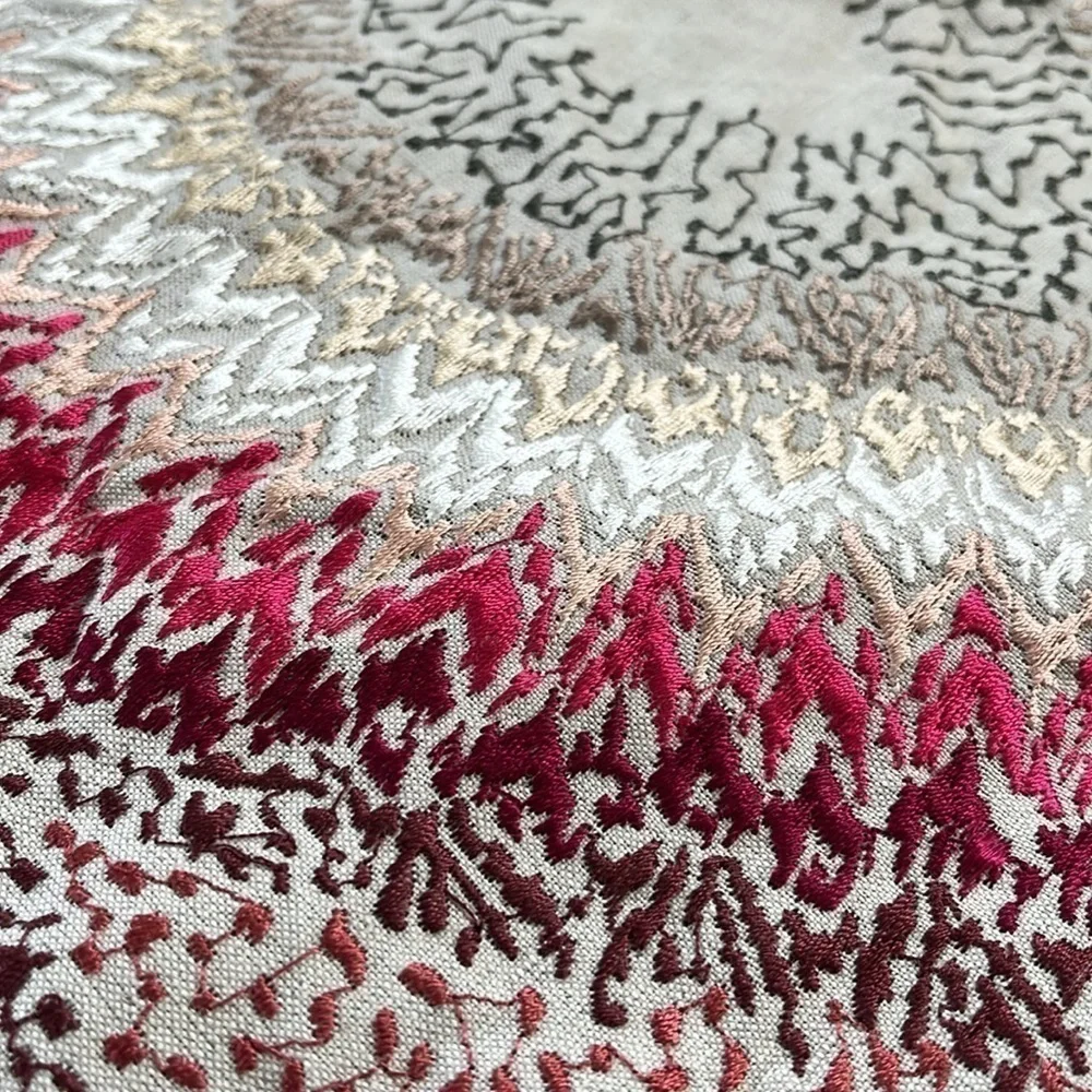 Beautiful embroidered fabric remnant quilts